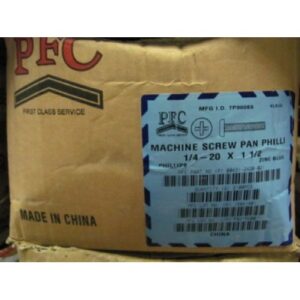 Machine Screw, 1/4-20 x 1 1/2 Pan Head Phillips, Zinc