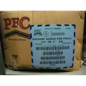 Machine Screw, 1/4-20 x 5/8 Pan Head Phillips, Zinc